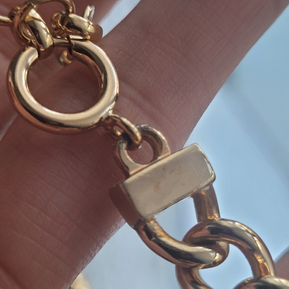 VINTAGE CHRISTIAN DIOR GOLDTONE NECKLACE WITH RHINESTONES - Picture 8 of 15